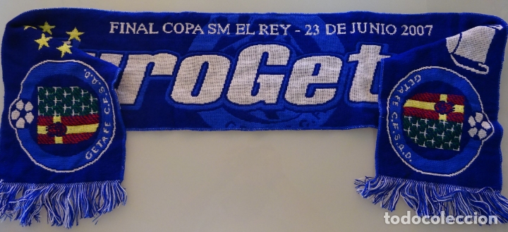 Coleccionismo deportivo: BUFANDA DE F&Uacute;TBOL. GETAFE CF. FINAL DE LA COPA DEL REY 2007. EUROGETA. 100 GR - Foto 1