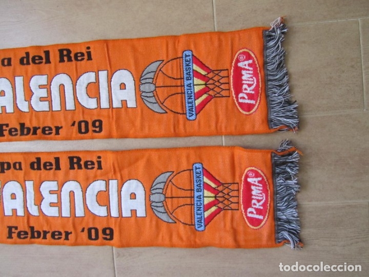 Coleccionismo deportivo: 2 bufandas Basket Pamesa Valencia 73&ordf; Edici&oacute; Copa del Rei 2009 - Foto 5