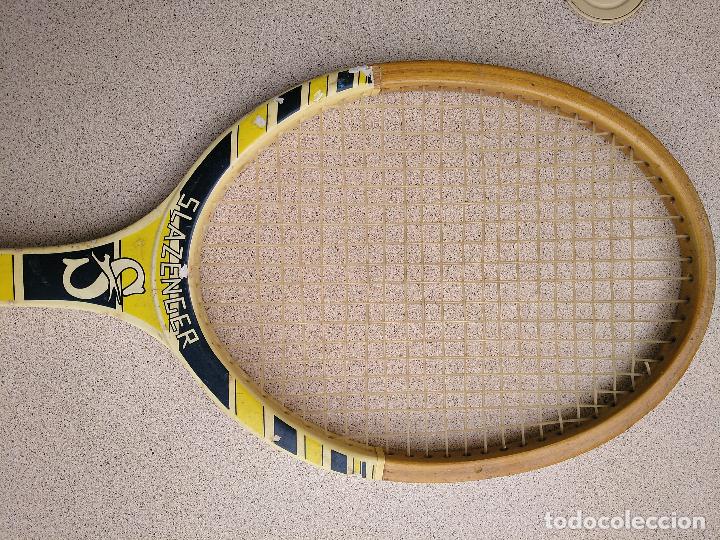 Coleccionismo deportivo: Raqueta de tenis de madera Slazenger - Foto 3