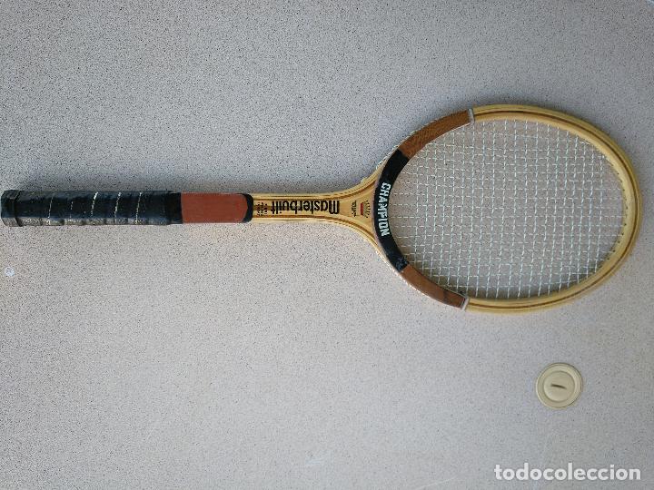 Coleccionismo deportivo: Raqueta de tenis de madera antigua - Foto 1