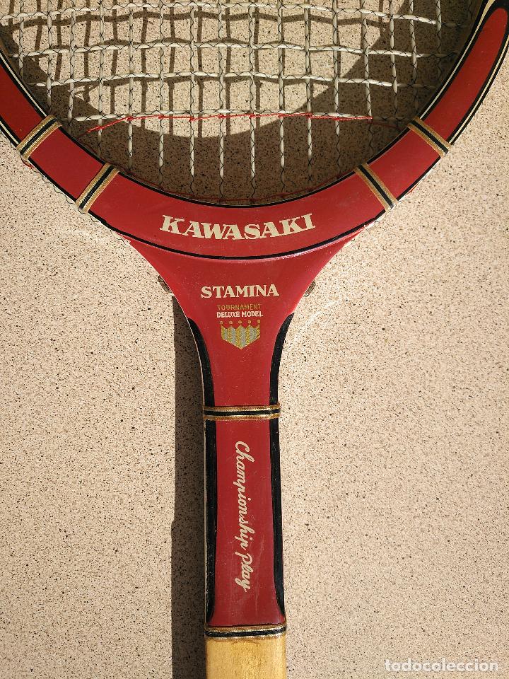 Coleccionismo deportivo: Raqueta de tenis de madera Kawasaki Stamina - Foto 2