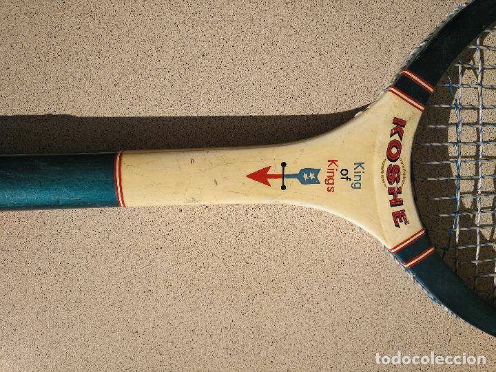 Coleccionismo deportivo: Raqueta de tenis de madera Marca Koshe - Foto 2
