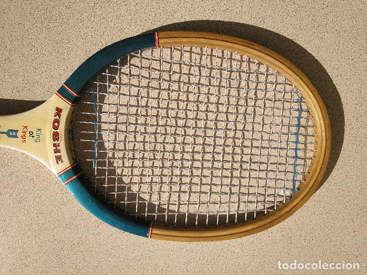 Coleccionismo deportivo: Raqueta de tenis de madera Marca Koshe - Foto 3