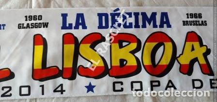 Coleccionismo deportivo: ANTIG&Uuml;A BUFANDA FINAL LISBOA 2014 - COPA DE EUROPA - REVESIBLE - Foto 4