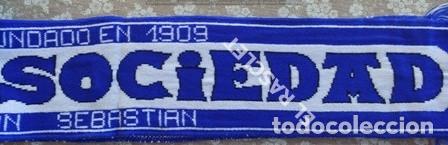 Coleccionismo deportivo: ANTIG&Uuml;A BUFANDA - REAL SOCIEDAD - REVERSIBLE - NUEVA SIN ESTRENAR - Foto 5