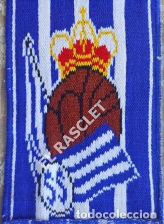 Coleccionismo deportivo: ANTIG&Uuml;A BUFANDA - REAL SOCIEDAD - REVERSIBLE - NUEVA SIN ESTRENAR - Foto 6