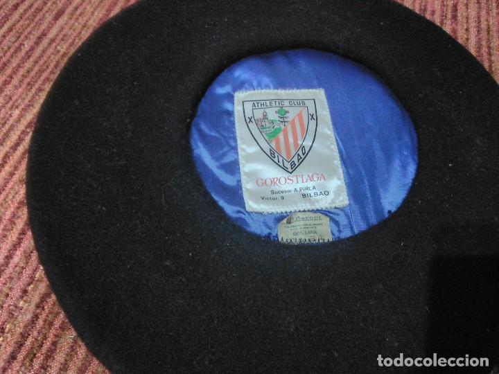 Coleccionismo deportivo: Txapela boina vasca Atl&eacute;tico de Bilbao marca elosegui - Foto 3