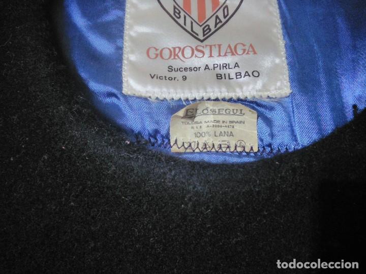Coleccionismo deportivo: Txapela boina vasca Atl&eacute;tico de Bilbao marca elosegui - Foto 5