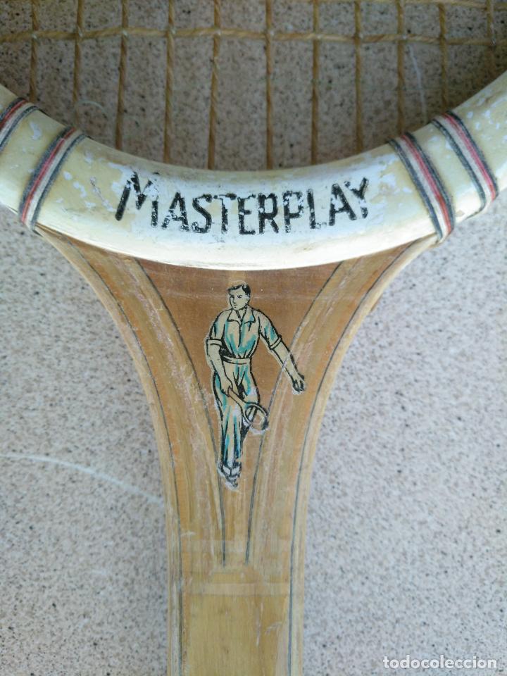 Coleccionismo deportivo: Raqueta de tenis Master Play antigua de madera - Foto 3