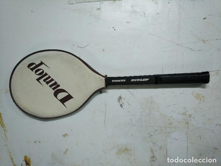 Coleccionismo deportivo: Raqueta de tenis de madera antigua marca Dunlop - Foto 2