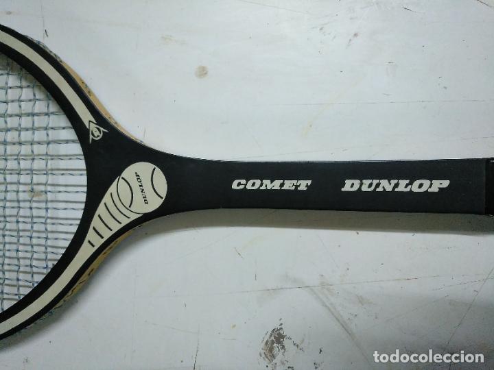 Coleccionismo deportivo: Raqueta de tenis de madera antigua marca Dunlop - Foto 3