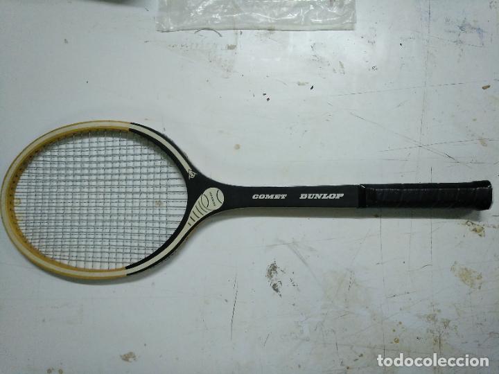 Coleccionismo deportivo: Raqueta de tenis de madera antigua marca Dunlop - Foto 1
