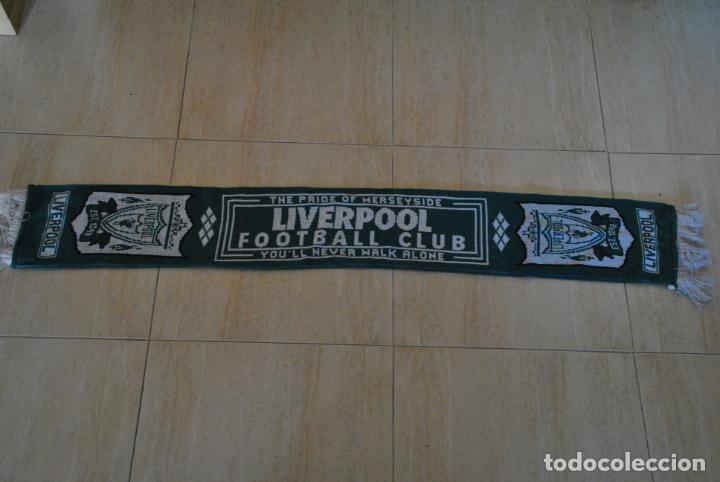 Coleccionismo deportivo: Bufanda Liverpool en verde - goly - Foto 1