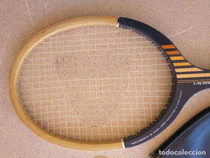 Coleccionismo deportivo: Raqueta de tenis de madera antigua Donnay - Foto 2