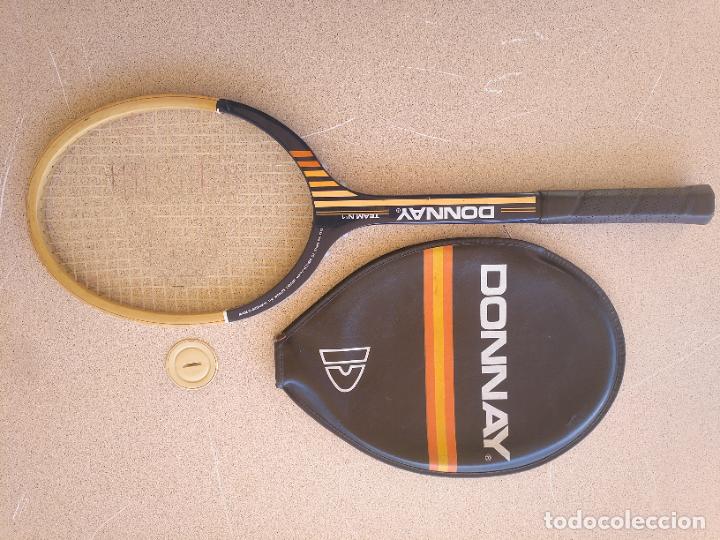 Coleccionismo deportivo: Raqueta de tenis de madera antigua Donnay - Foto 1