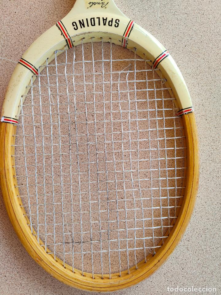 Coleccionismo deportivo: Raqueta de tenis de madera antigua Spalding - Foto 3
