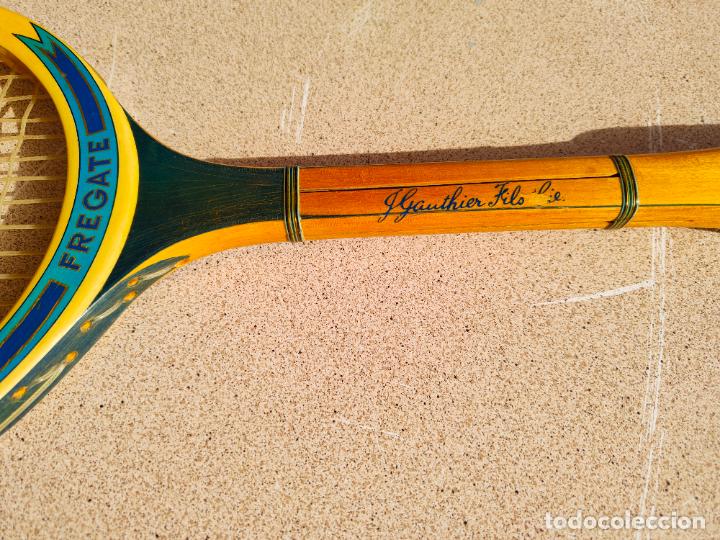Coleccionismo deportivo: Raqueta de tenis antigua de madera Gauthier - Foto 4