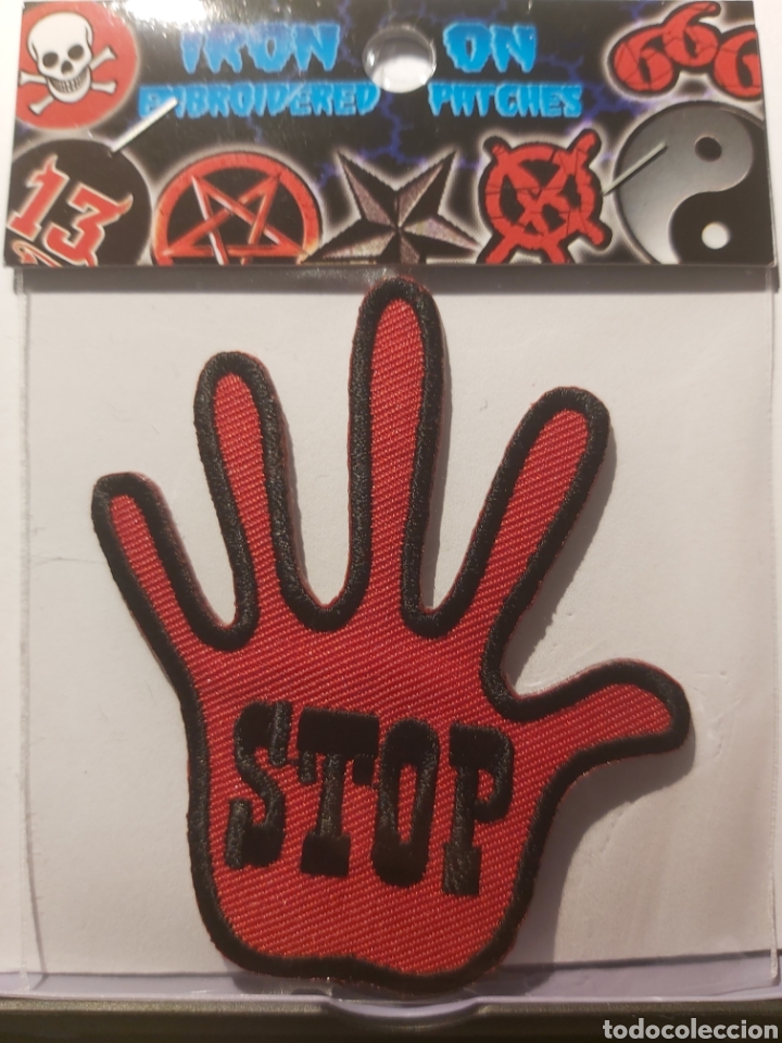Coleccionismo deportivo: PARCHE MOTERO MANO STOP - Foto 1