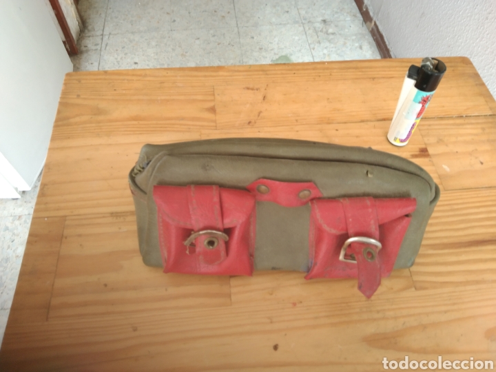 Coleccionismo deportivo: Bolsa muy antigua de pesca - Foto 1