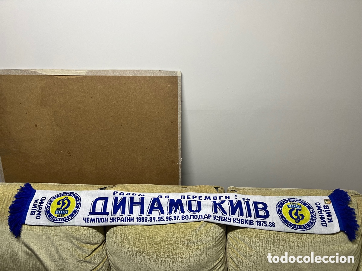 Coleccionismo deportivo: Bufanda dynamo de K&iacute;ev - Foto 2