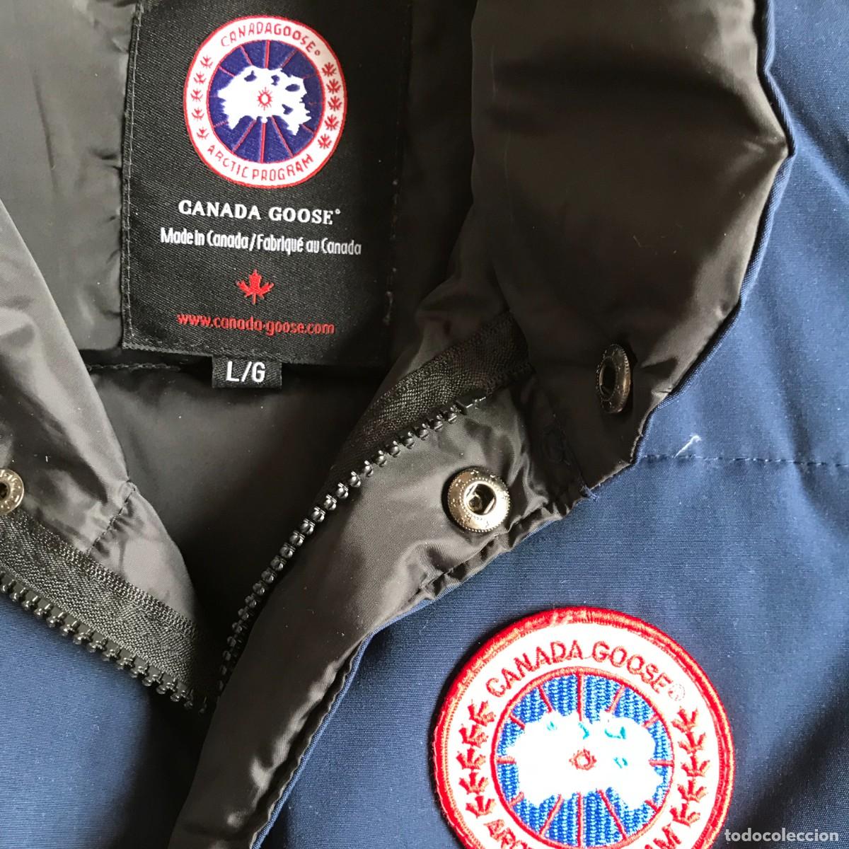 Coleccionismo deportivo: Chaleco Goose Canada hombre pluma aut&eacute;ntica - Foto 2