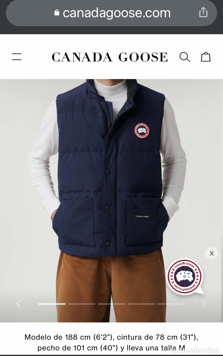 Coleccionismo deportivo: Chaleco Goose Canada hombre pluma aut&eacute;ntica - Foto 3