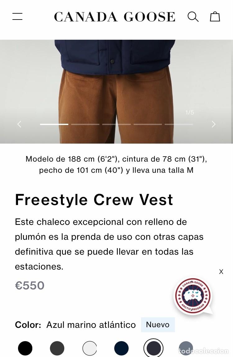 Coleccionismo deportivo: Chaleco Goose Canada hombre pluma aut&eacute;ntica - Foto 4
