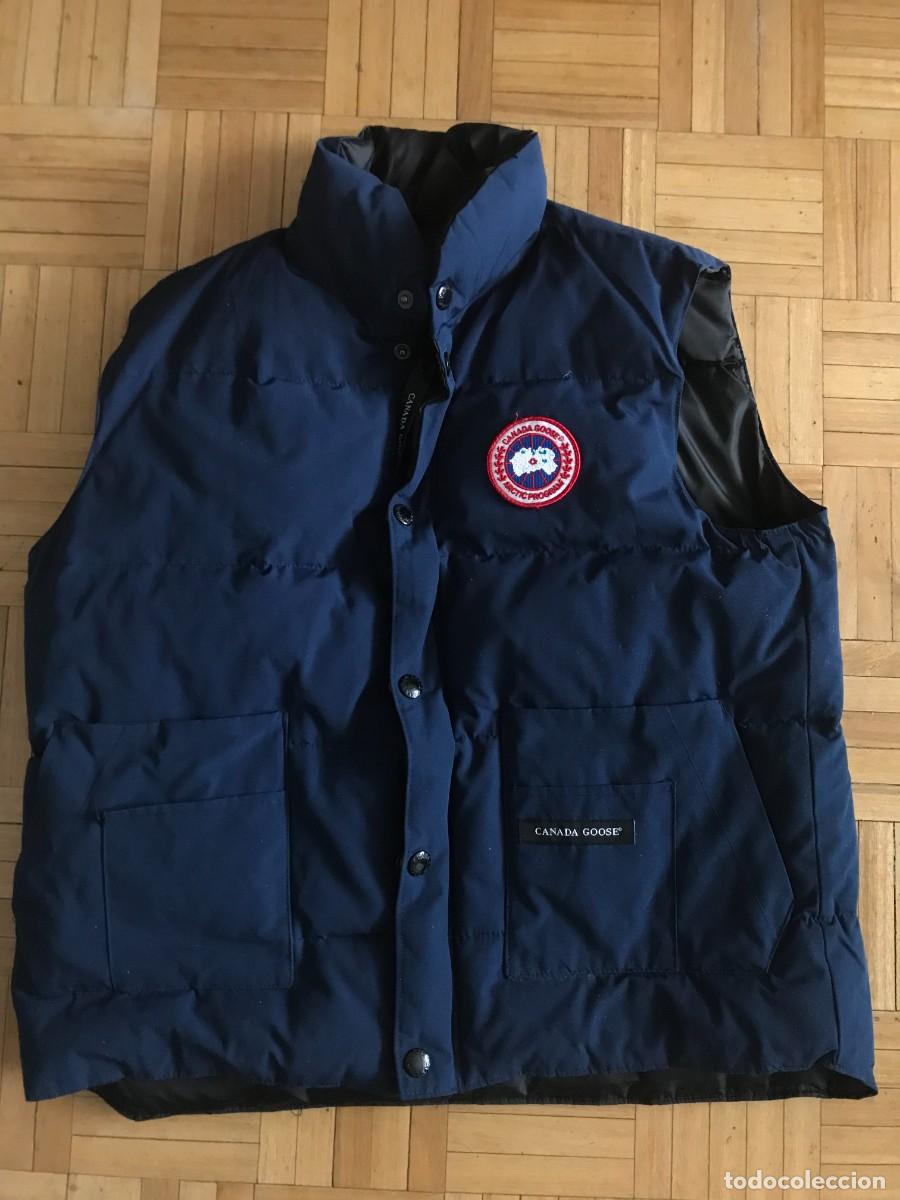 Coleccionismo deportivo: Chaleco Goose Canada hombre pluma aut&eacute;ntica - Foto 1