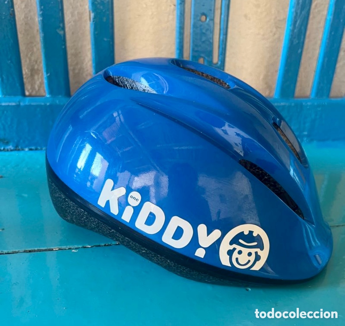 Coleccionismo deportivo: Casco azul T/52-56cm - Foto 1