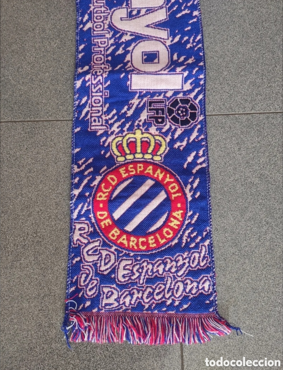 Coleccionismo deportivo: Bufanda R.C.D Espa&ntilde;ol - Foto 2