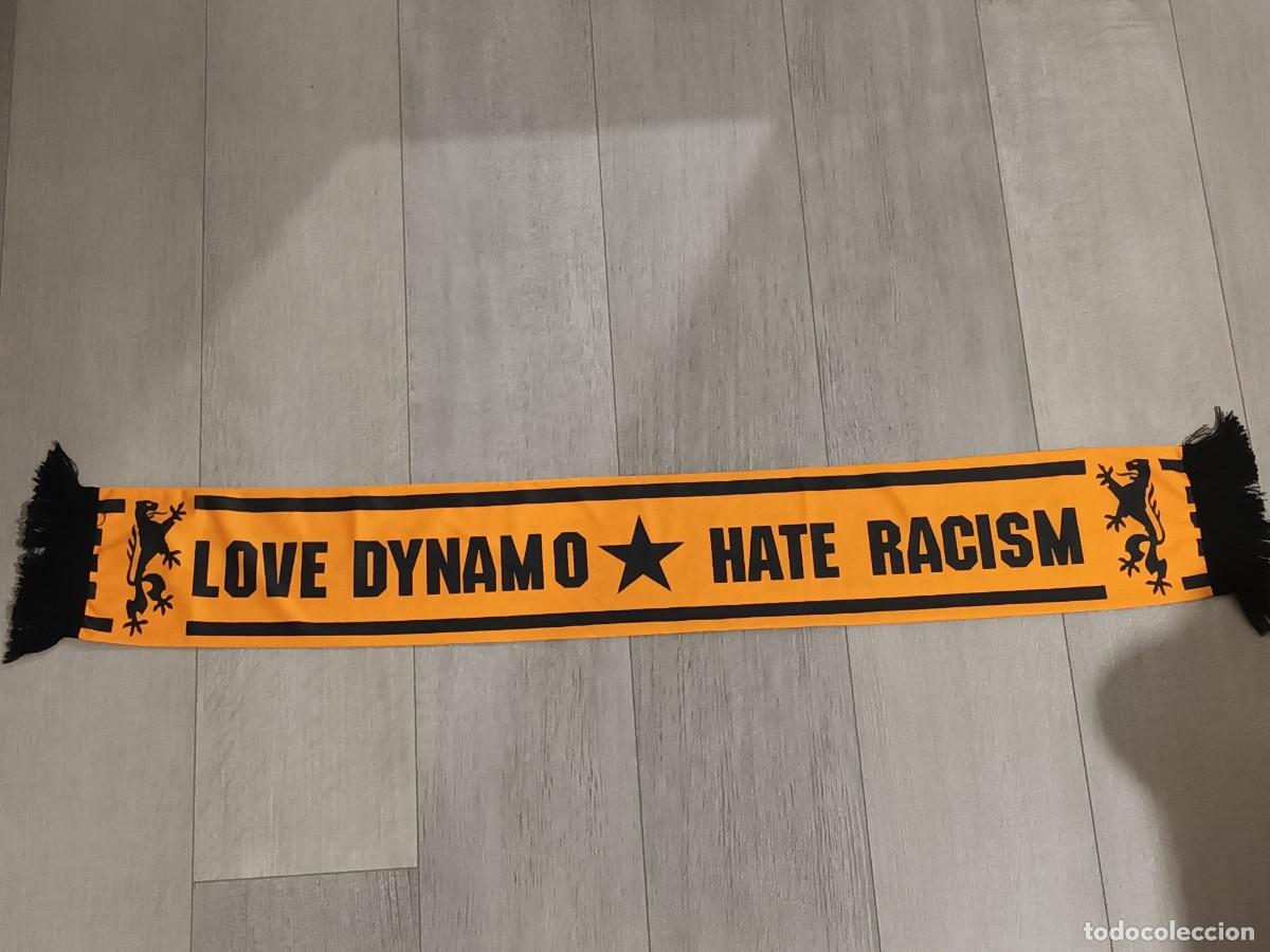 Coleccionismo deportivo: BUFANDA DE RASO DYNAMO DRESDEN HATE RACISM - Foto 2