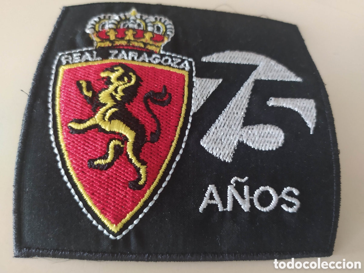 Coleccionismo deportivo: Parche Real Zaragoza 75 aniversario - Foto 2
