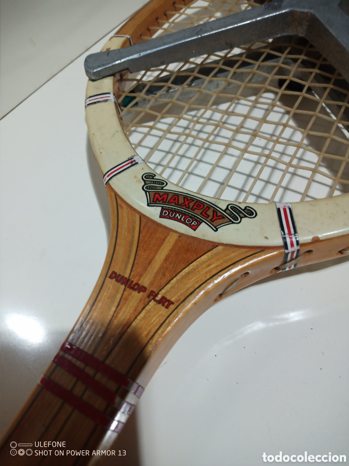 Coleccionismo deportivo: Antigua raqueta tenis Dunlop Maxply + tensor - Foto 4