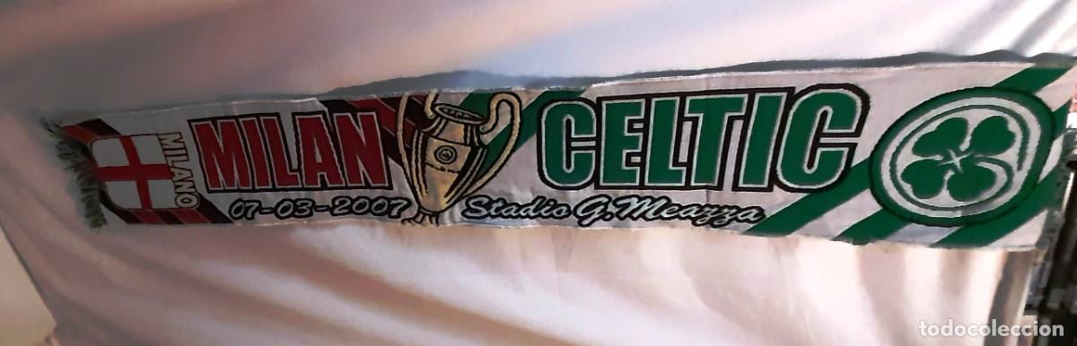 Coleccionismo deportivo: Bufanda conmemorativa Milan - Celtic 2007 - Foto 1
