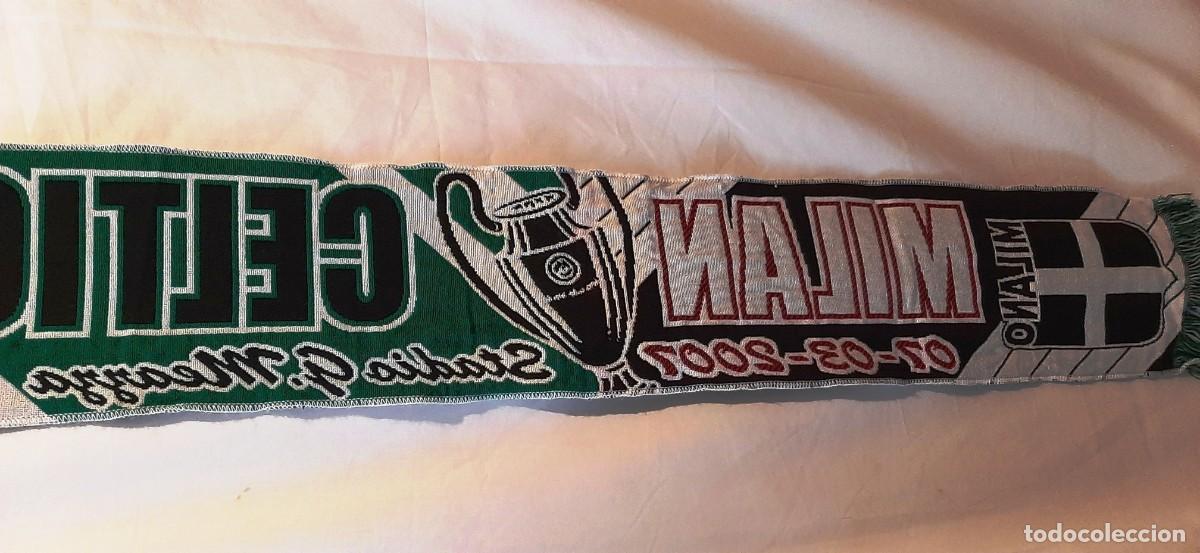 Coleccionismo deportivo: Bufanda conmemorativa Milan - Celtic 2007 - Foto 6