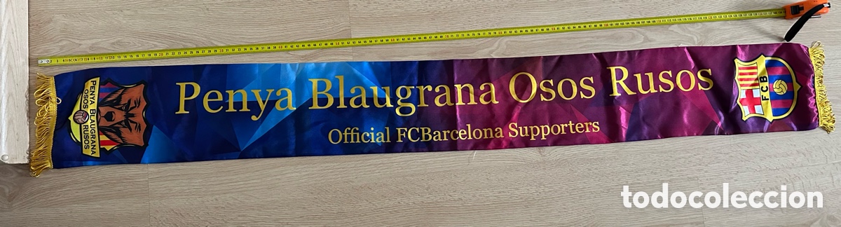 Coleccionismo deportivo: Bufanda Penya barcelonista osos de rusia fcb - Foto 1