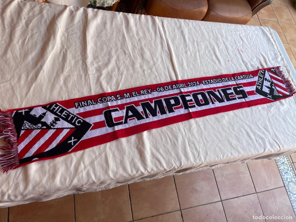 Coleccionismo deportivo: BUFANDA DEL ATHLETIC DE BILBAO COMO CAMPEON DE LA COPA DEL REY DEL 2024 SCARF - Foto 1