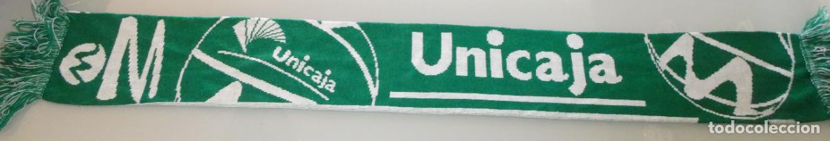 Coleccionismo deportivo: BUFANDA DE BALONCESTO BASKET. UNICAJA M&Aacute;LAGA. VERDE . 130GR - Foto 1