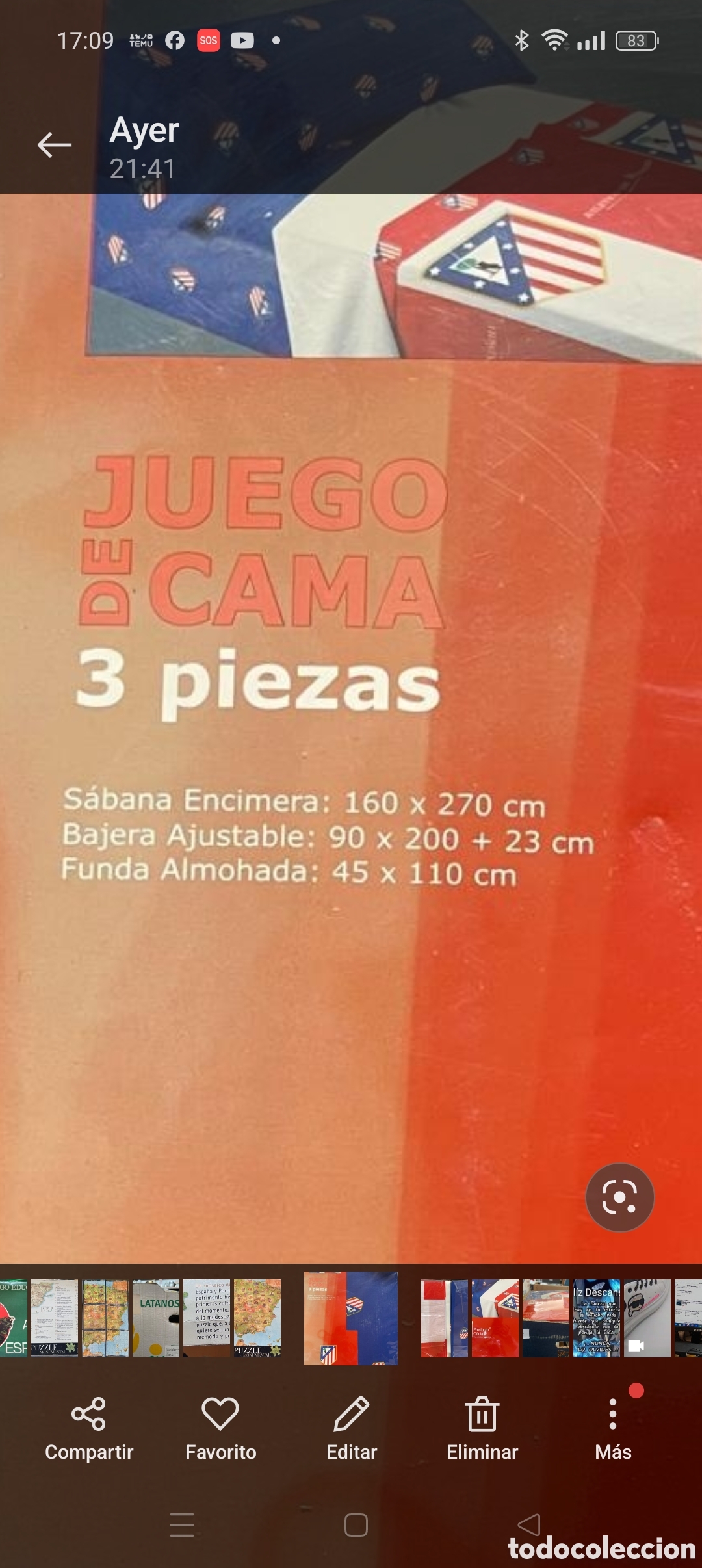 Coleccionismo deportivo: Juego de cama atl&eacute;tico de Madrid - car207 - Foto 4
