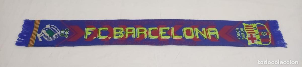 Coleccionismo deportivo: BUFANDA DE LANA DEL F.C. BARCELONA - Foto 4