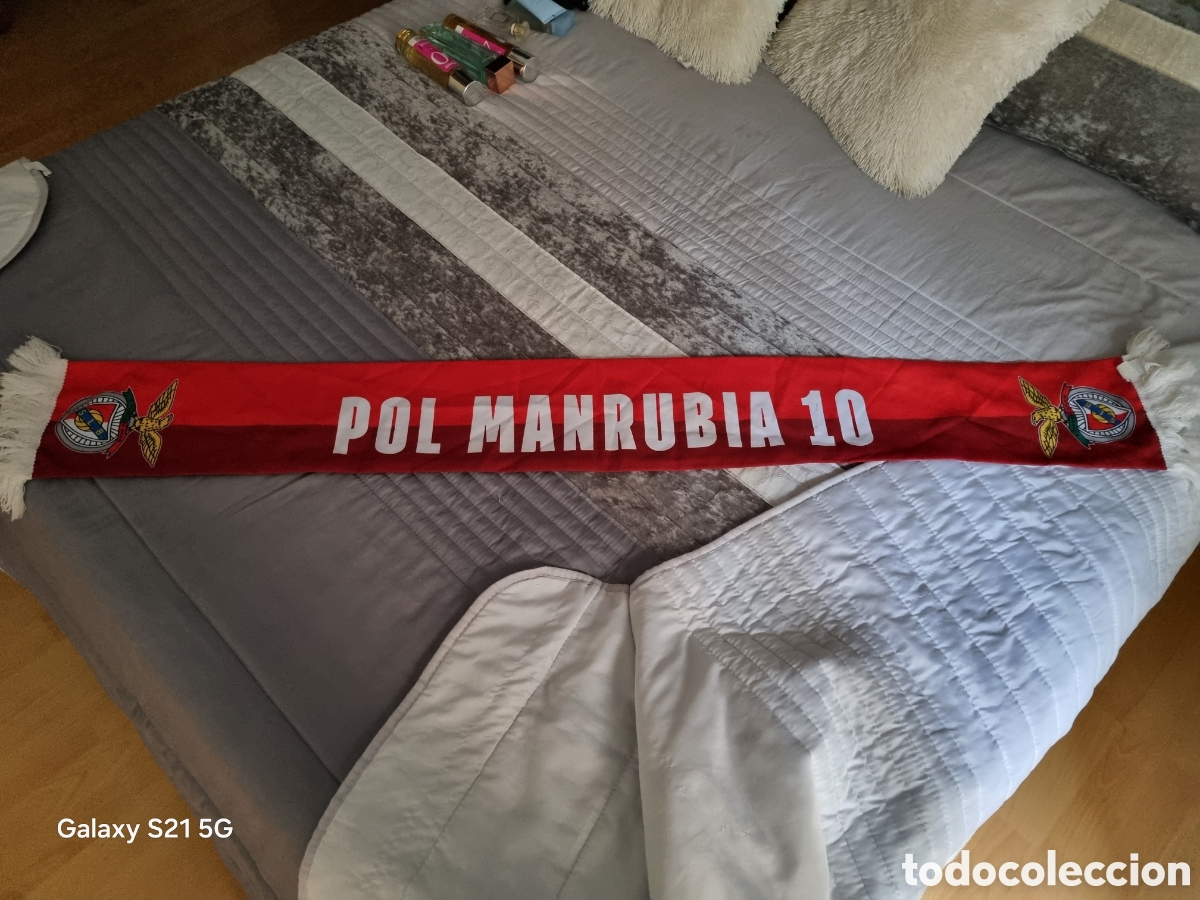 Coleccionismo deportivo: BUFANDA POL MANRUVIA 10 BENFICA PORTUGAL - Foto 1