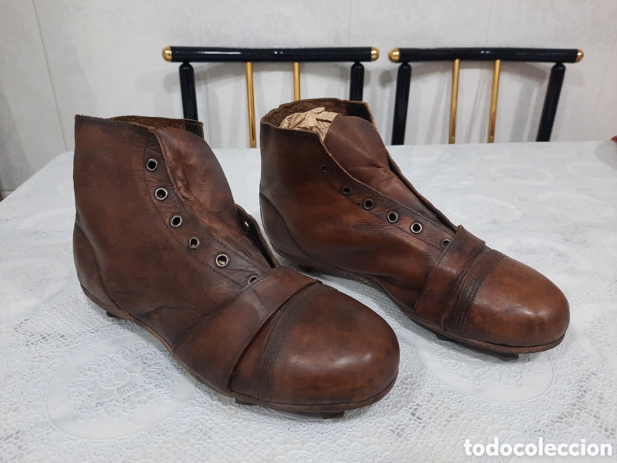 Coleccionismo deportivo: Botas de f&uacute;tbol antiguas 1900 1930 - Foto 3