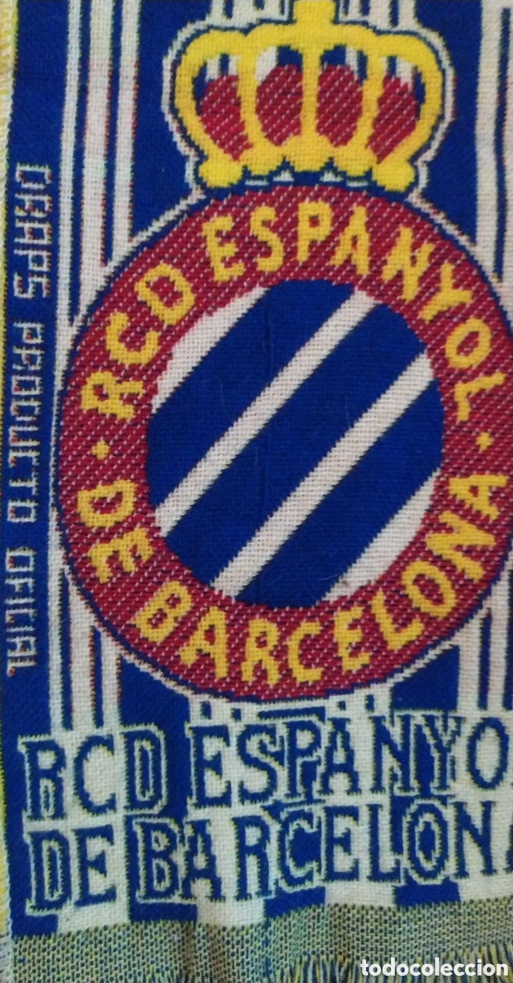 Coleccionismo deportivo: BUFANDA VINTAGE R.C.D ESPANYOL DE BARCELONA - Foto 4