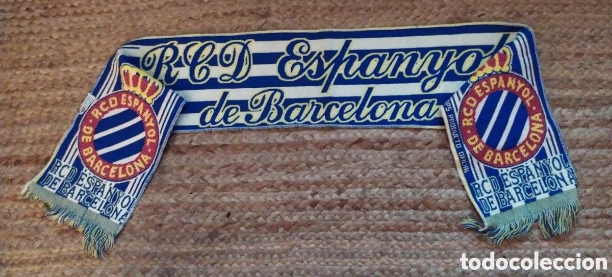 Coleccionismo deportivo: BUFANDA VINTAGE R.C.D ESPANYOL DE BARCELONA - Foto 3