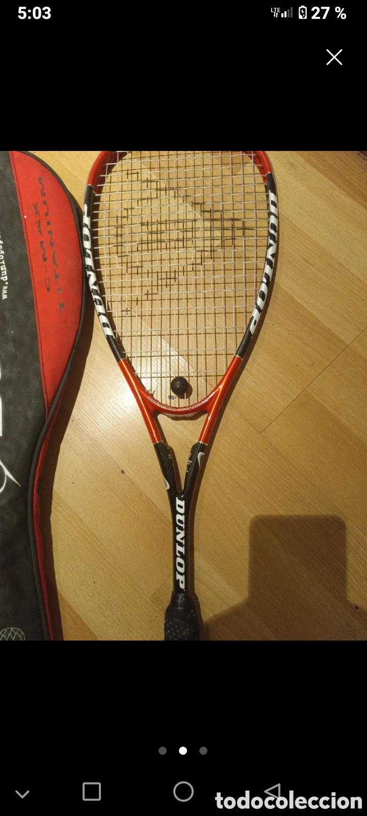 Coleccionismo deportivo: Raqueta squash antigua Dunlop - Foto 2