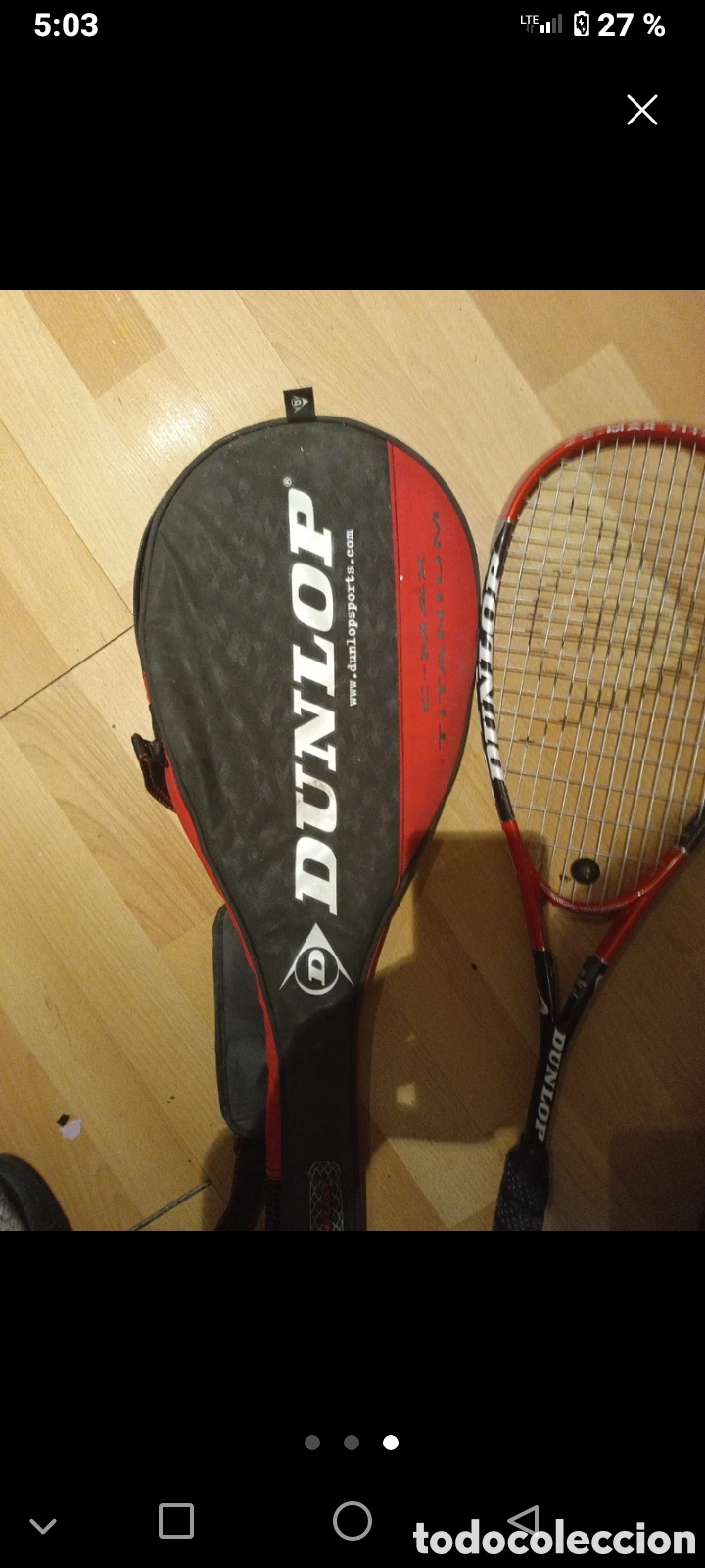 Coleccionismo deportivo: Raqueta squash antigua Dunlop - Foto 3