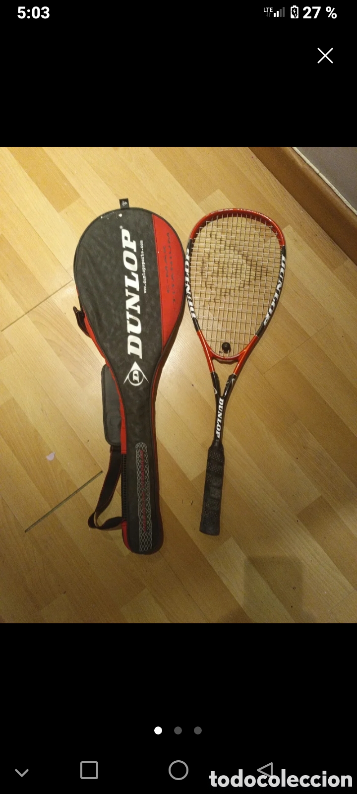 Coleccionismo deportivo: Raqueta squash antigua Dunlop - Foto 1