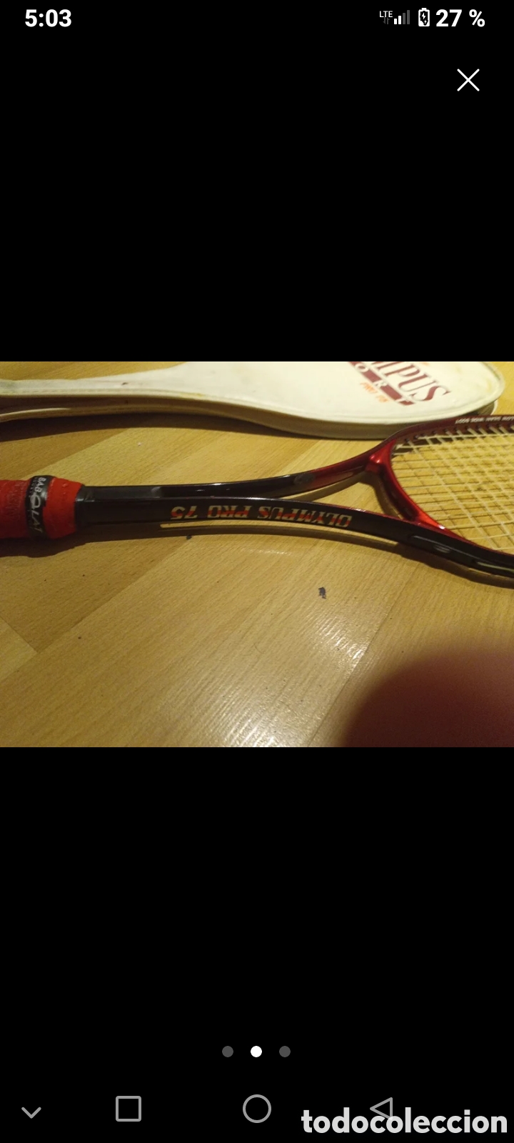 Coleccionismo deportivo: Raqueta antigua squash Olimpus - Foto 2