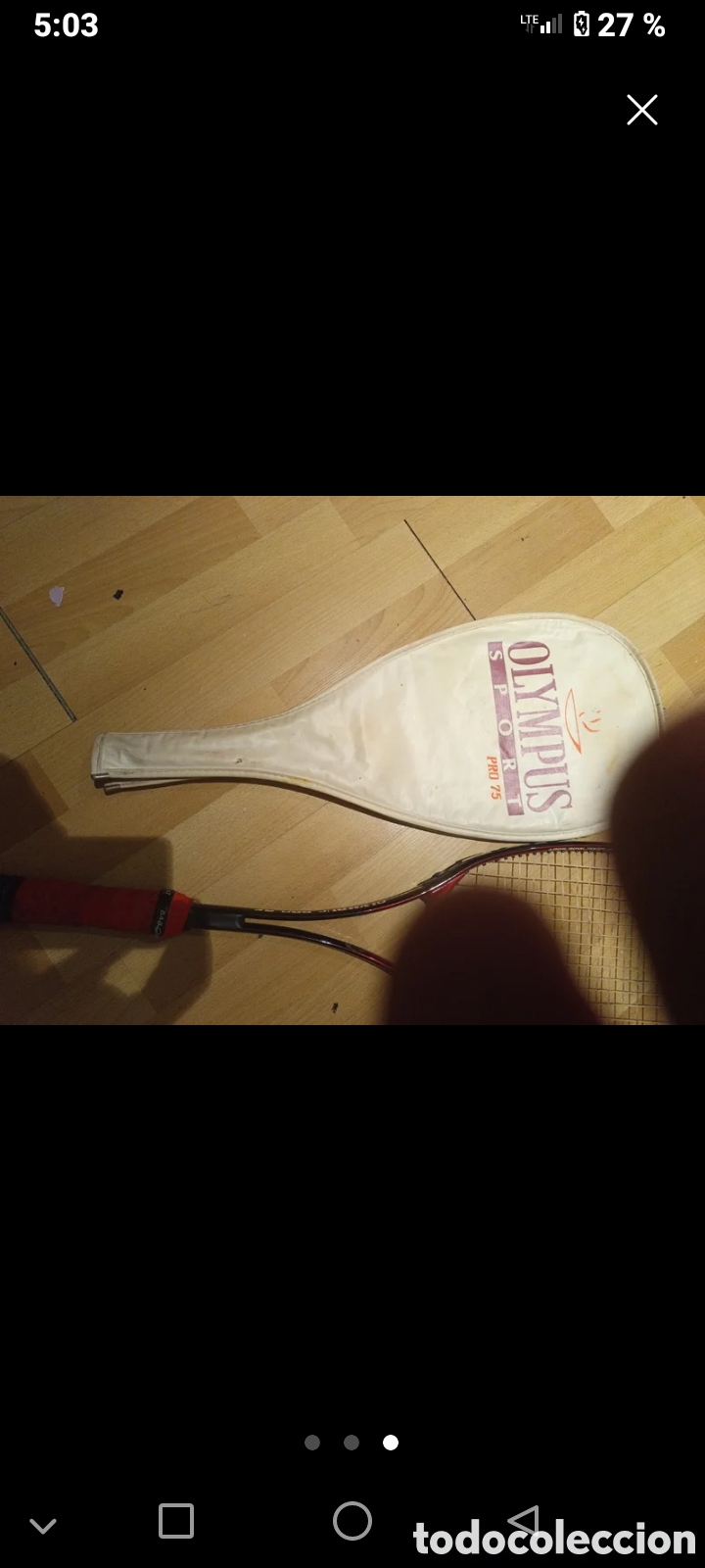Coleccionismo deportivo: Raqueta antigua squash Olimpus - Foto 3