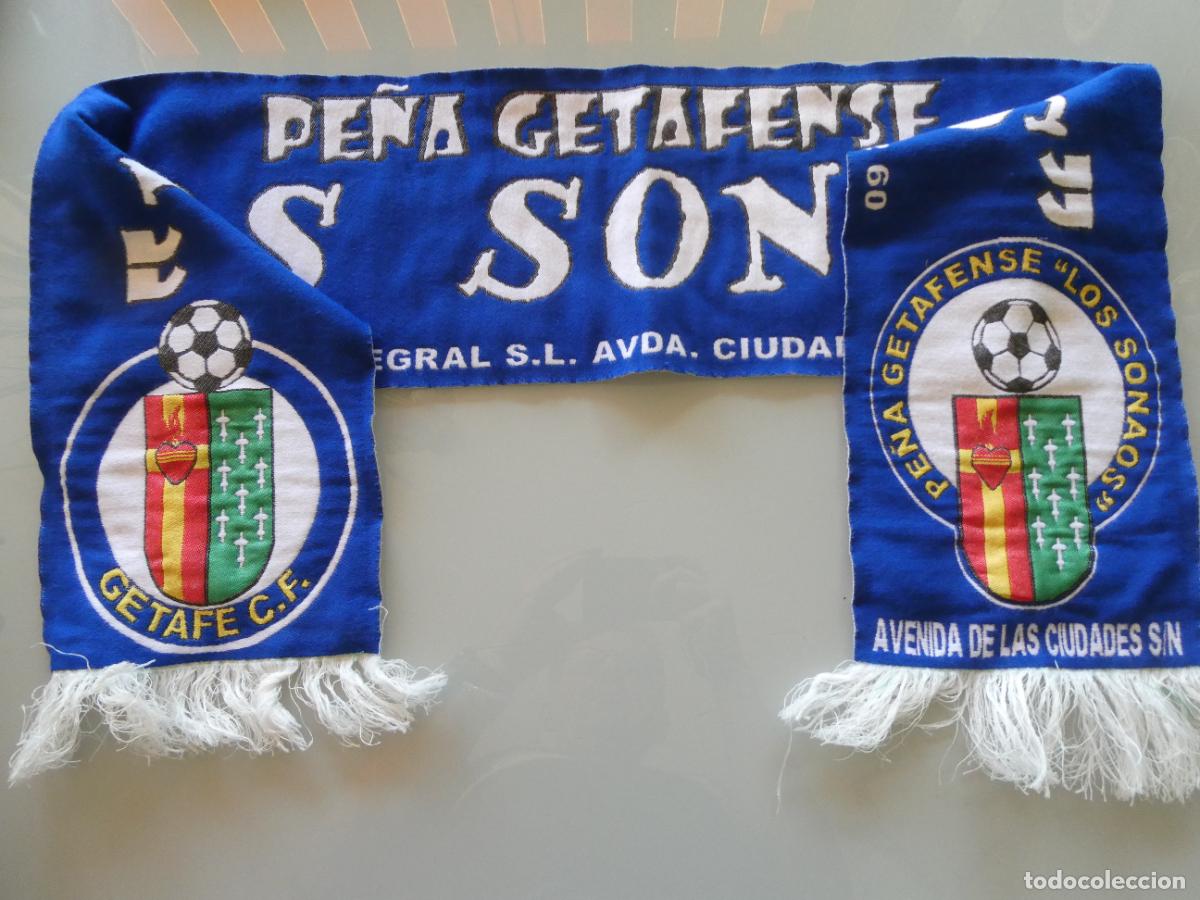Coleccionismo deportivo: BUFANDA DE F&Uacute;TBOL. GETAFE CF PE&Ntilde;A GETAFENSE LOS SONAOS. 130GR - Foto 1